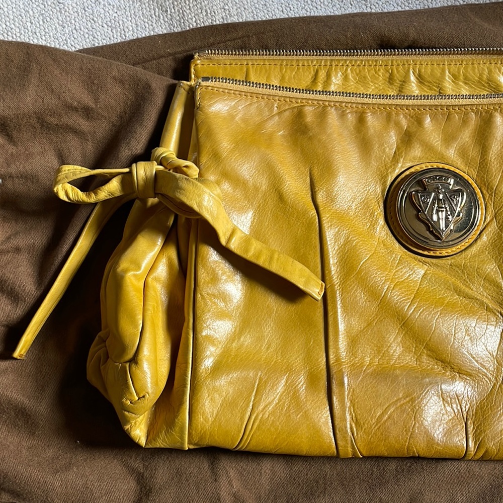 Authentic Gucci Hysteria Mustard Calfskin Clutch
